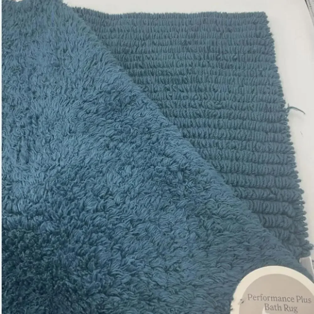 Threshold 100% Cotton Reversible Performance Bath Rug Jericho Bay Teal 20 X 34”